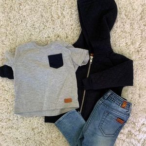 7 For All Mankind Set - Jeans, Tee & Sweatshirt